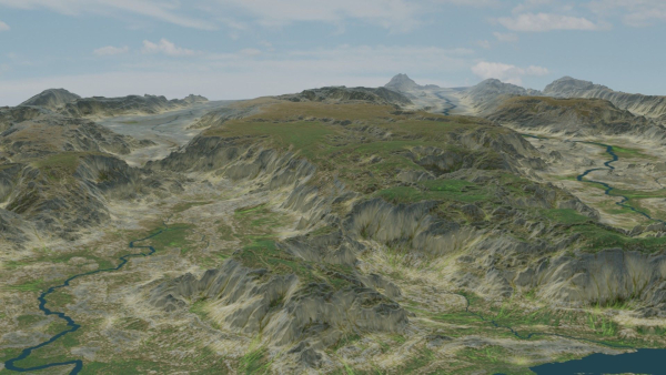Grassy Hills Mountains Landscape