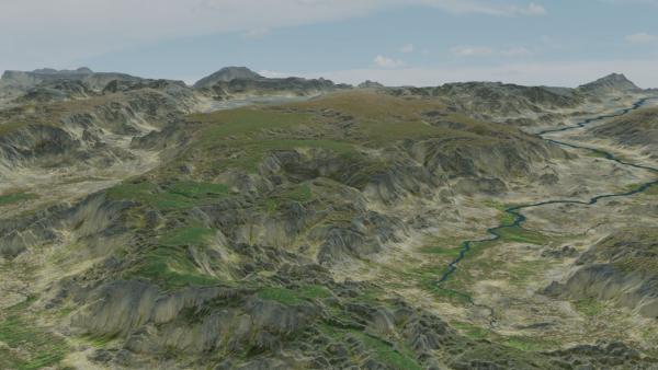 Grassy Hills Mountains Landscape