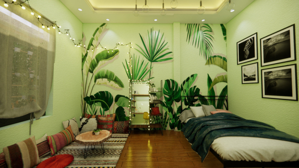 Green Apartment For 1 Person With Bathroom And Balcony