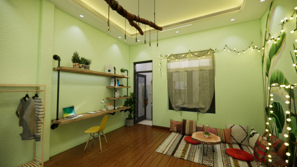 Green Apartment For 1 Person With Bathroom And Balcony