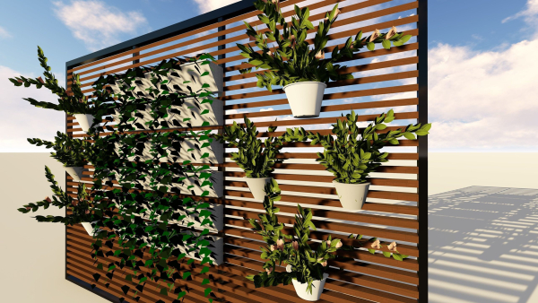 GREEN LOUVER WALL