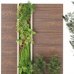 Green-Wall-002 wooden wall with plants and trees