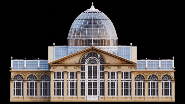 Greenhouse ornate building with glass roof