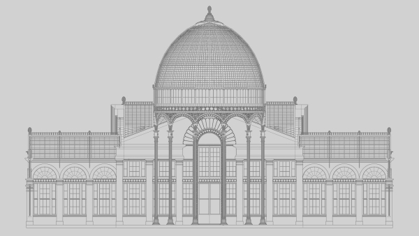 Greenhouse ornate building with glass roof