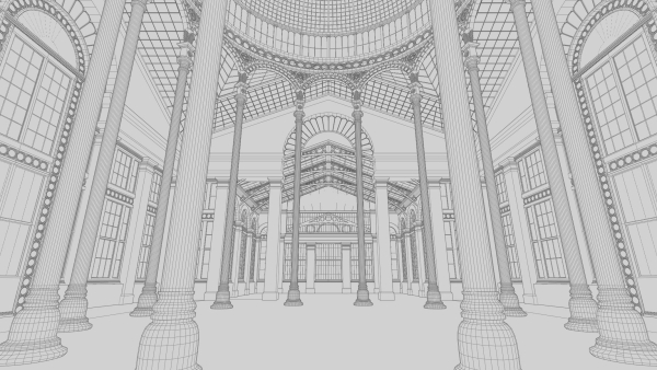 Greenhouse ornate building with glass roof
