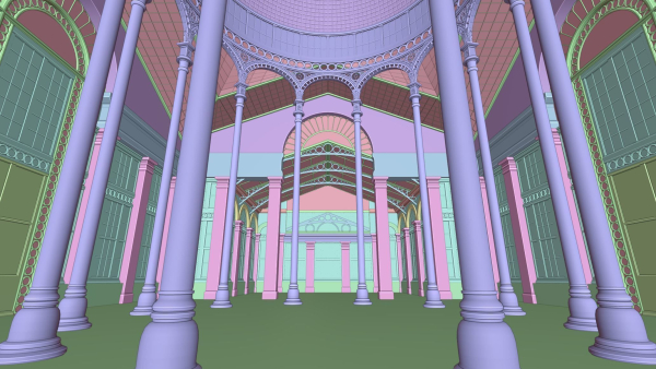Greenhouse ornate building with glass roof