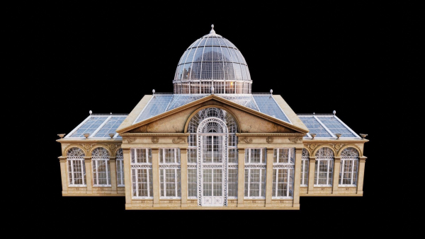 Greenhouse ornate building with glass roof