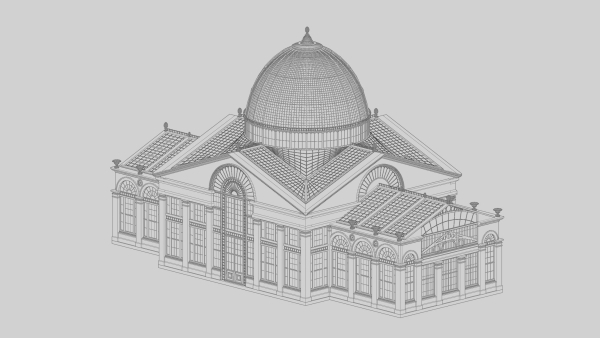 Greenhouse ornate building with glass roof