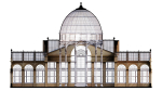 Greenhouse ornate building with glass roof