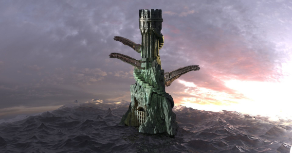 Grey scull Tower with Tower Rods