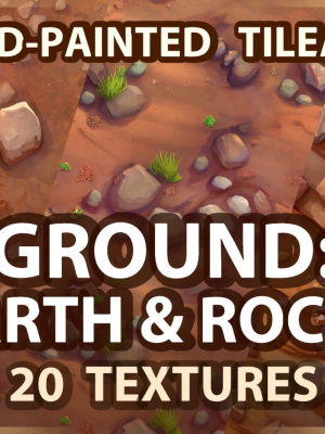 Ground - Earth and Rocks - 20 TEXTURES - Hand-painted -PACK 5---