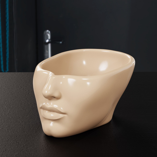 Half face Plant Pot with drainage
