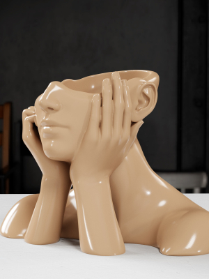 Half Head Planter Pot with drainage