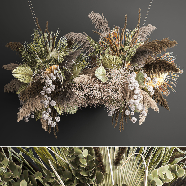 Hanging decor of their dried pampas grass 232