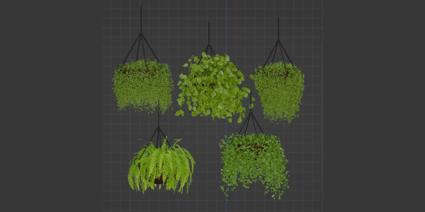 Hanging plants collection vol 142-Blender