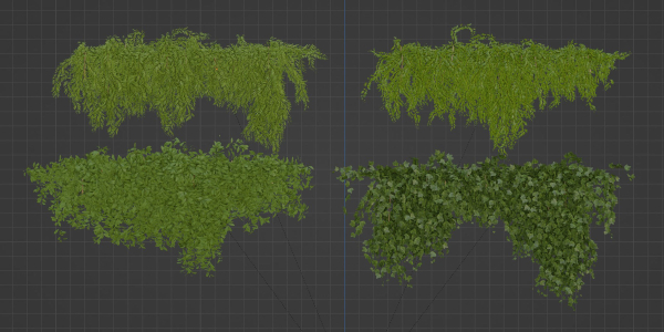 Hanging wall plants collection vol 72-Blender