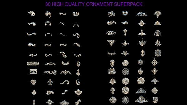 High quality 3d ornaments superpack 80
