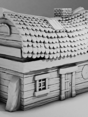 House 3D Print Model with roof