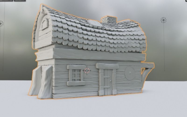 House 3D Print Model with roof