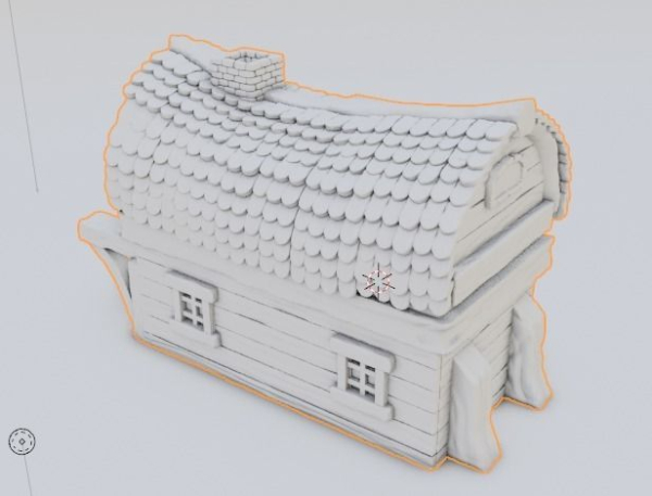 House 3D Print Model with roof