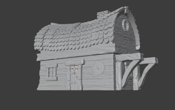House 3D Print Model with roof