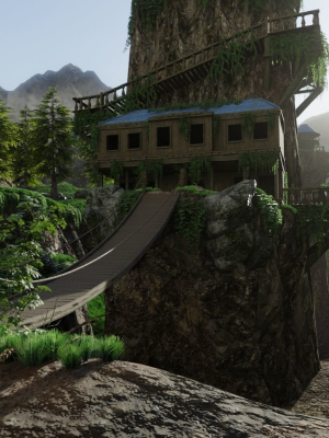 house-on-mountain-scene-3d-model-obj-fbx-stl-blend-dae