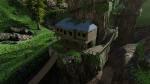 House on Mountain Scene
