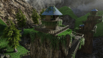 House on Mountain Scene
