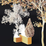 HQ Tree and bush garden box outdoor VOL 05