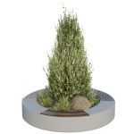 HQ Urban environment set of green plant benches 06