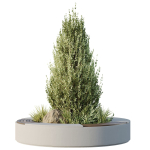 HQ Urban environment set of green plant benches 06