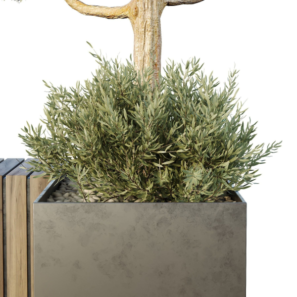 HQ Urban environment set of green plant benches 12