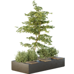 HQ Urban environment set of green plant benches 17