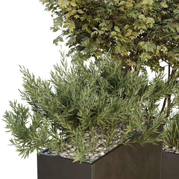 HQ Urban environment set of green plant benches 18