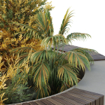 HQ Urban environment set of green plant benches 20