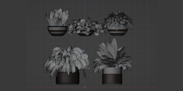 Indoor plants on shelf collection vol 184-Blender