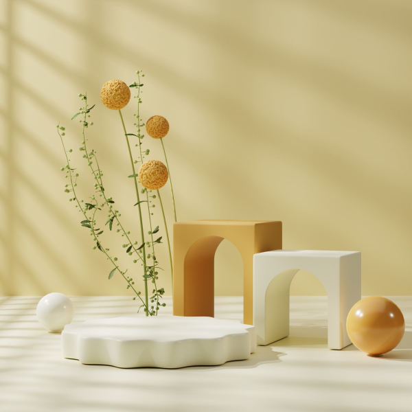 Instead of product placement with minimal style flowers