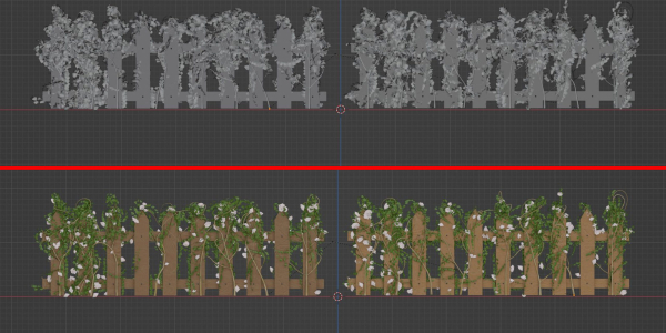 ivy wooden fence vol 25-Blender