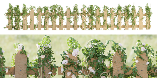ivy wooden fence vol 25-Blender