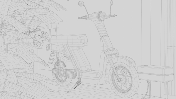 Japanese Alley 3d Scene