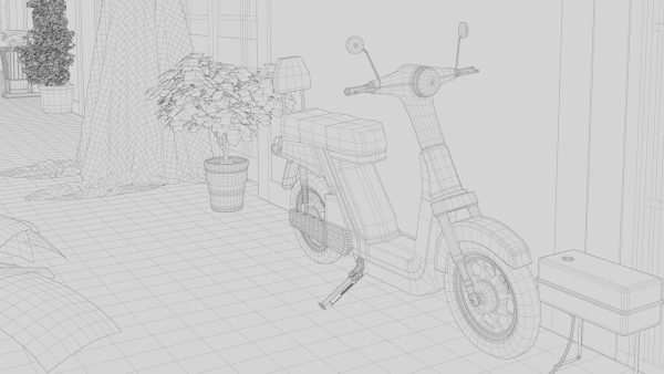 Japanese Alley 3d Scene