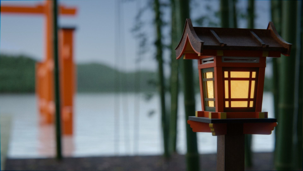 Japanese Bamboo Path 3d Scene