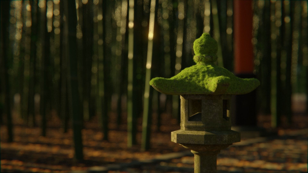 Japanese Bamboo Path 3d Scene