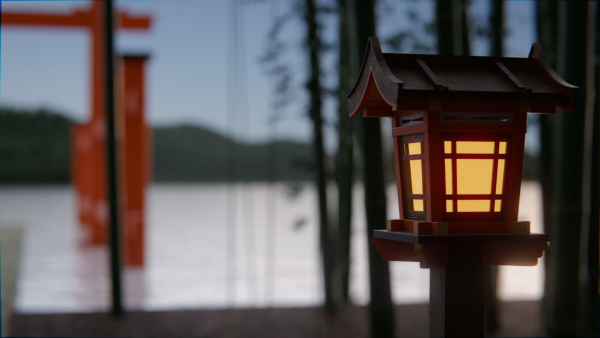 Japanese Bamboo Path 3d Scene