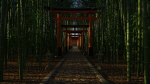 Japanese Bamboo Path 3d Scene