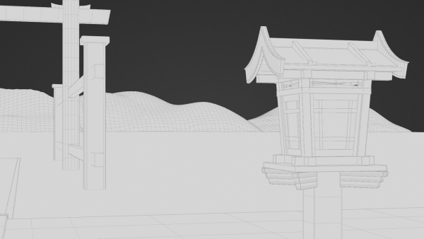 Japanese Bamboo Path 3d Scene
