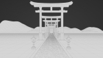 Japanese Bamboo Path 3d Scene