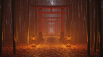 Japanese Bamboo Path 3d Scene
