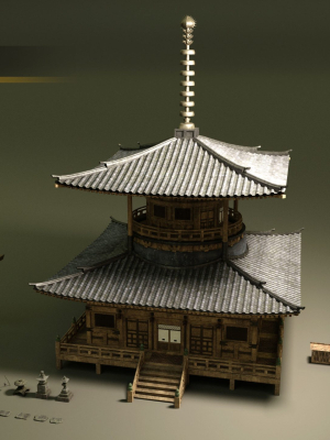 japanese-temple-pack-3d-model-fbx