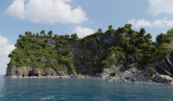 Large Coast Cliff PBR Scan 01
